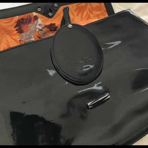 NWOT Tracy Reese Clutch Black Patent Leather - Picture 6 of 7